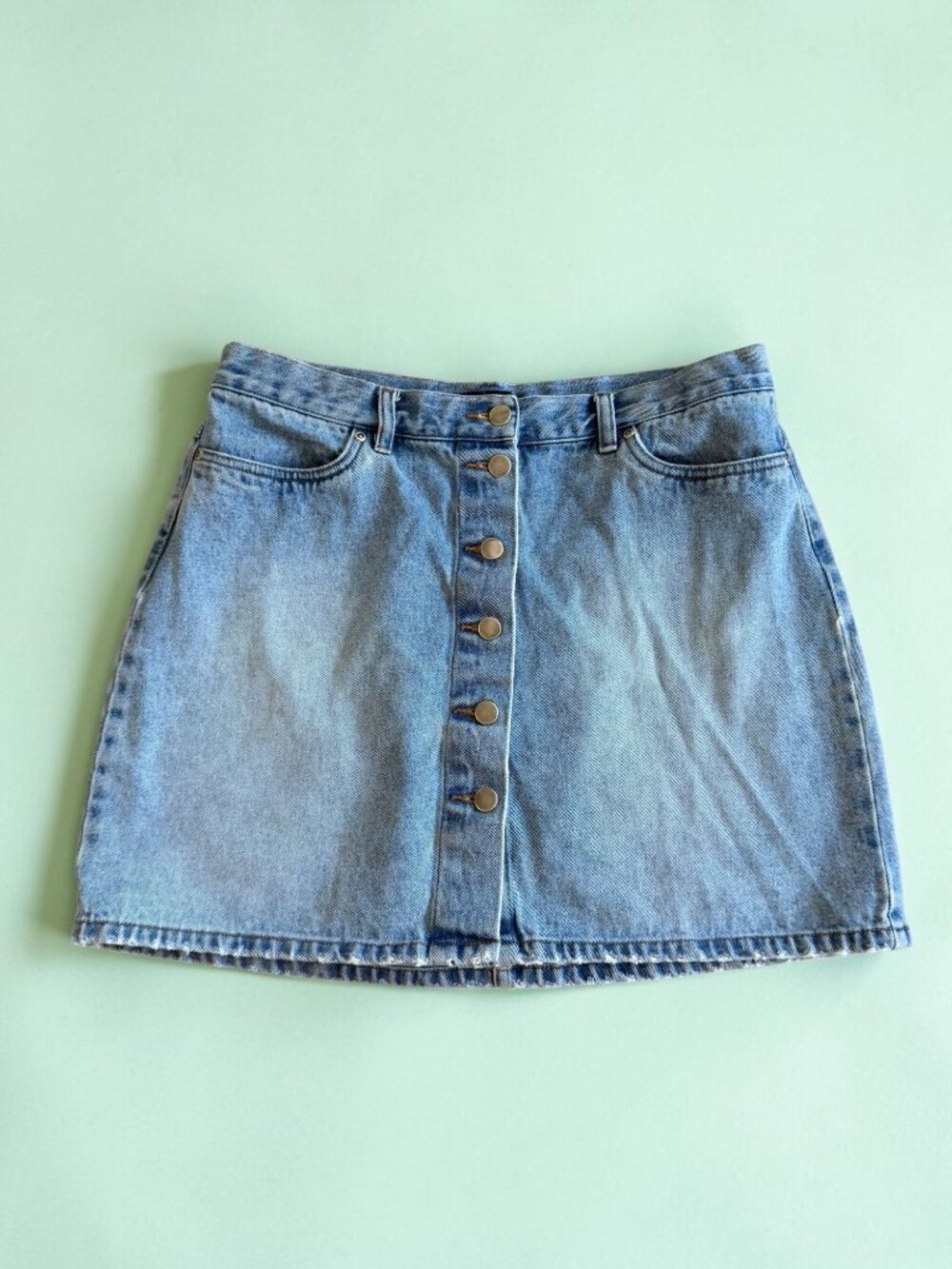 MODA INTERNATIONAL Denim Button Front Skirt Size 12